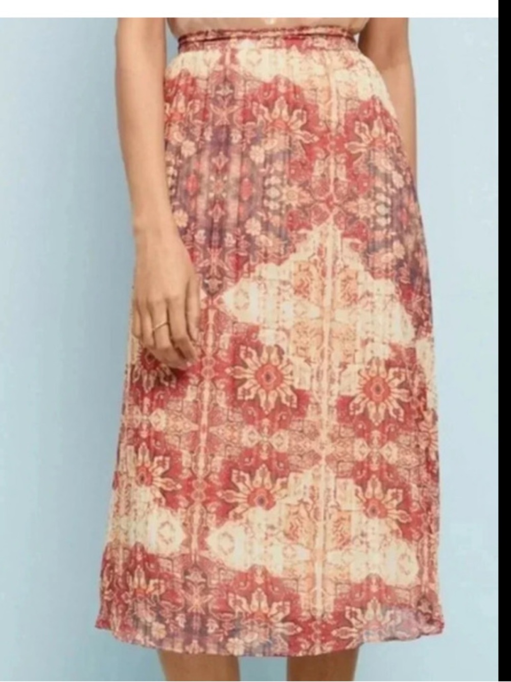 Anthropologie Akemi + Kin Laurel Canyon Skirt Boho Patterned Midi Skirt NWOT